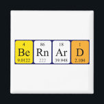 Imã Bernard com íman de mesa periódica<br><div class="desc">Bernard escreveu como Be Rn Ar D (Beryllium Radon Argon Deuterium) em um ímã para o cientista em você.</div>