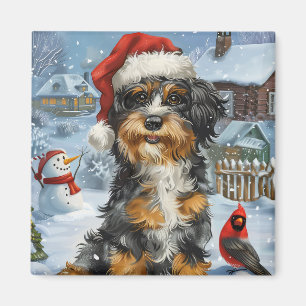 Imã Bernedoodle Dog Winter Wonderland Christmas