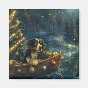 Imã Bernese Mountain Christmas Voyage festiva