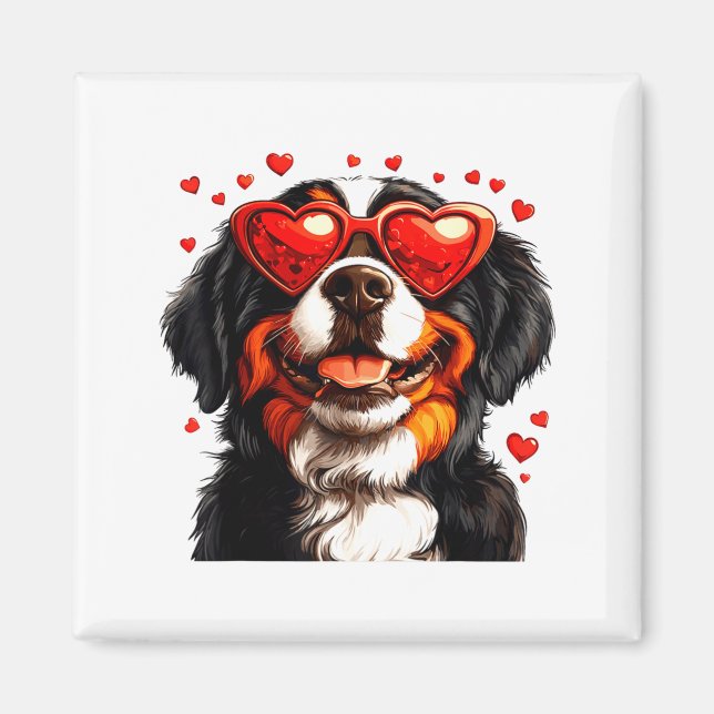 Imã Bernese Mountain Cute Berner Dog Lover Valentines  (Frente)