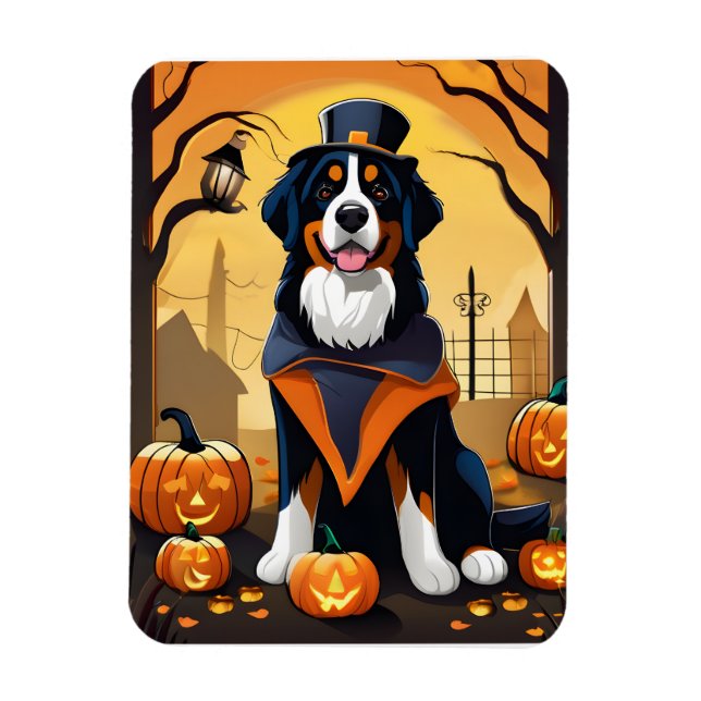 Ímã Bernese Mountain Dog Halloween (Vertical)