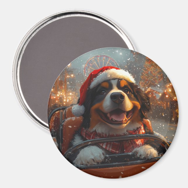 Imã Bernese Mountain Dog Roller Porta copos Natal (Front/Back)