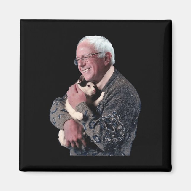 Imã Bernie Sanders Abraçando Gato Camisola Bela-Camisa (Frente)