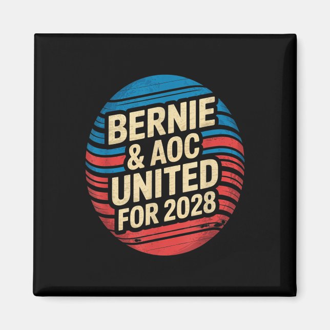Imã Bernie Sanders E Aoc 2028 Para A Campanha Presiden (Frente)