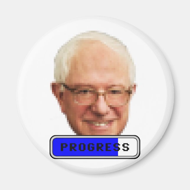 Imã Bernie Sanders Pixelado - PROGRESS (Frente)