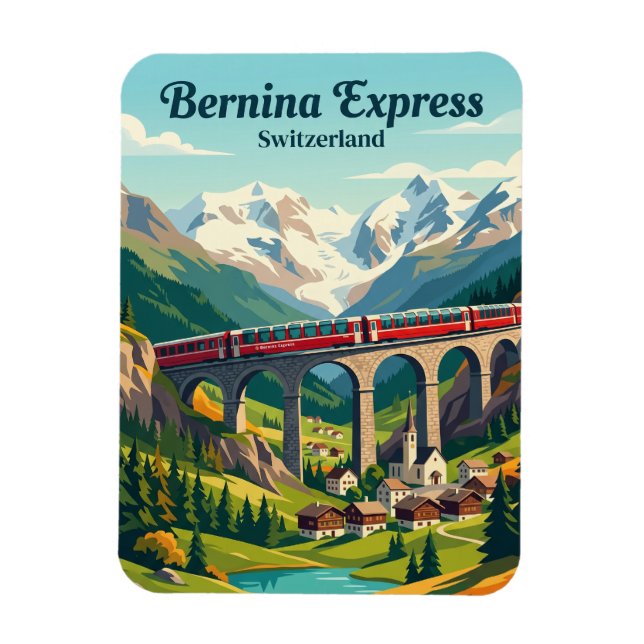 Ímã Bernina Express, Alpes Suíços Suíça (Vertical)