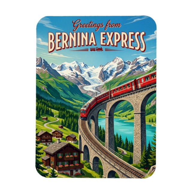 Ímã Bernina Express Suíça (Vertical)
