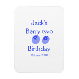 Ímã Berry two birthday blue berry add name date kids r