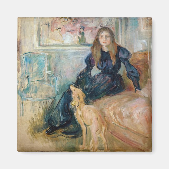Imã Berthe Morisot - Julie e o seu Greyhound Laerte (Frente)