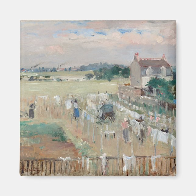 Imã Berthe Morisot - Pendurando a Roupa para Secar (Frente)