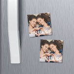 Imã Best Friends Photo<br><div class="desc">Display a favorite photo of you and your bestie with our photo magnet featuring "best friends" in modern white handwritten block lettering.</div>