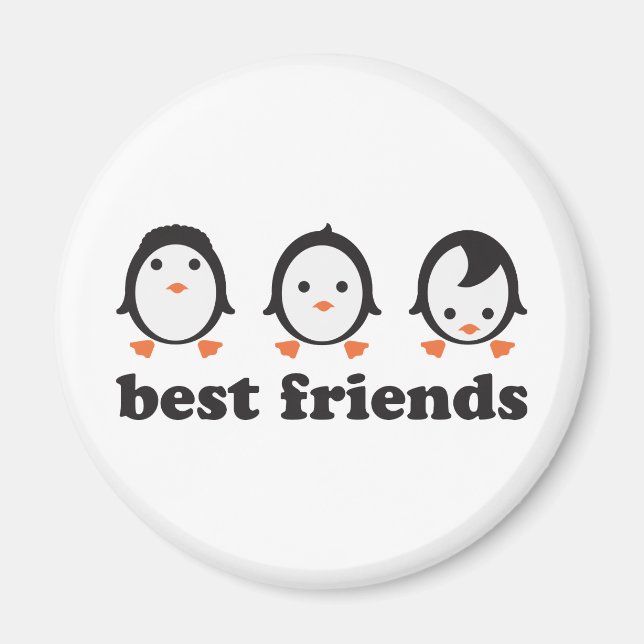 Imã best friends - pinguins (Frente)