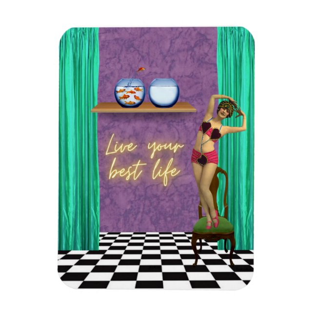 Ímã Best Life Funky Vintage Kitsch (Vertical)