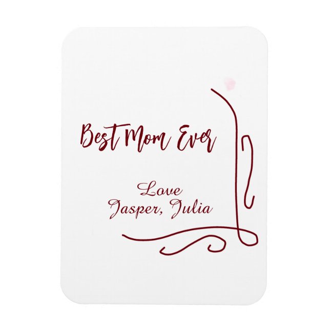 Ímã Best mom ever red love Spanish border stylish  (Vertical)