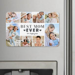 Ímã Best Mom Photo Collage<br><div class="desc">Personalized "Best Mom Ever" Large Photo Magnet. This fun and stylish photo magnet is a sweet way to showcase cherished memories. The design features space for eight photos, arranged in a border around the edge while keeping the focus on the meaningful text in the center. At the center, "Best Mom...</div>