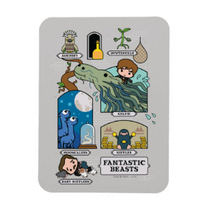 Ímã Bestas De Cartoons Em Habitats