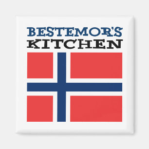 Imã Bestemor's Kitchen Norwegian Grandmother Magnet