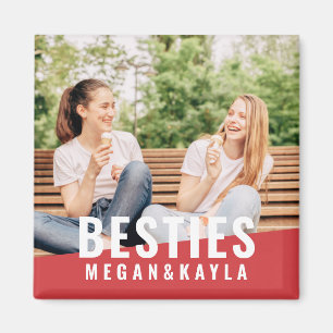 Imã Besties Forever Best Friends BFF Modern Chic Photo