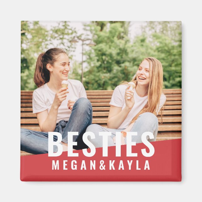 Imã Besties Forever Best Friends BFF Modern Chic Photo (Frente)