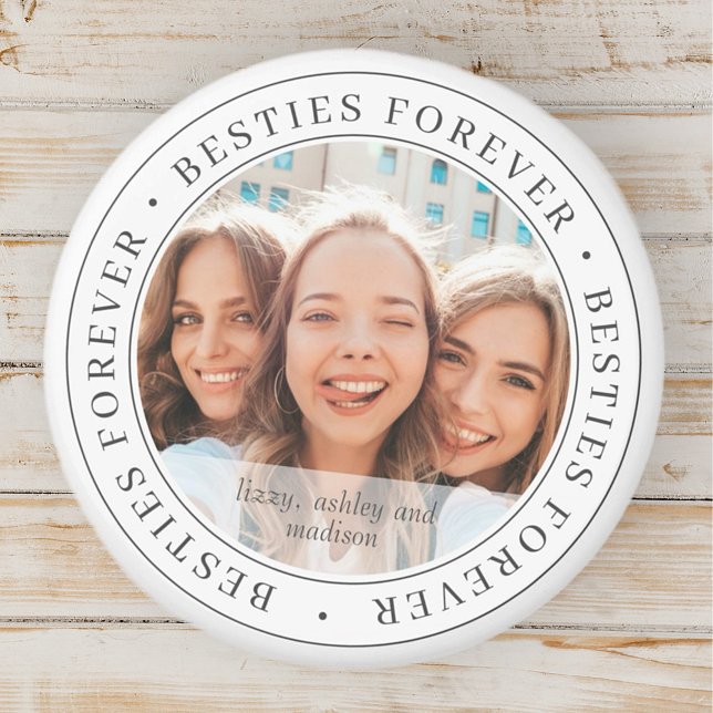 Imã Besties para sempre Foto personalizada simples e m (Criador carregado)