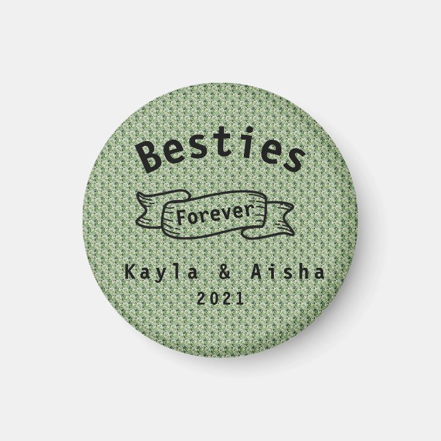 Imã Besties verdes para os melhores amigos do BFF para (Frente)