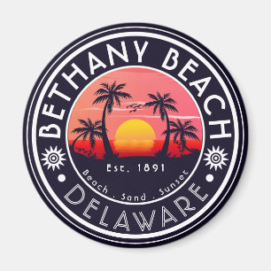 Imã Bethany Beach Delaware Sunset Beach Palm Tree 80s