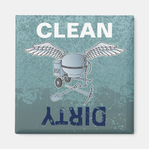 Imã Betoneira azul-cinza