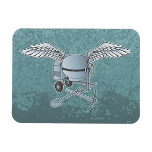 Ímã Betoneira azul-cinza