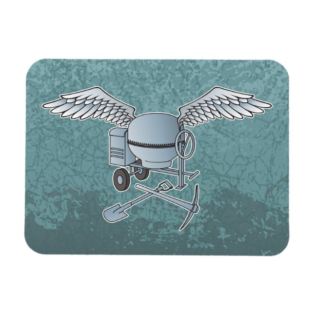 Ímã Betoneira azul-cinza (Horizontal)