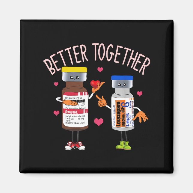 Imã Better-together Haldol Ativan Icu Nurse Valentine' (Frente)