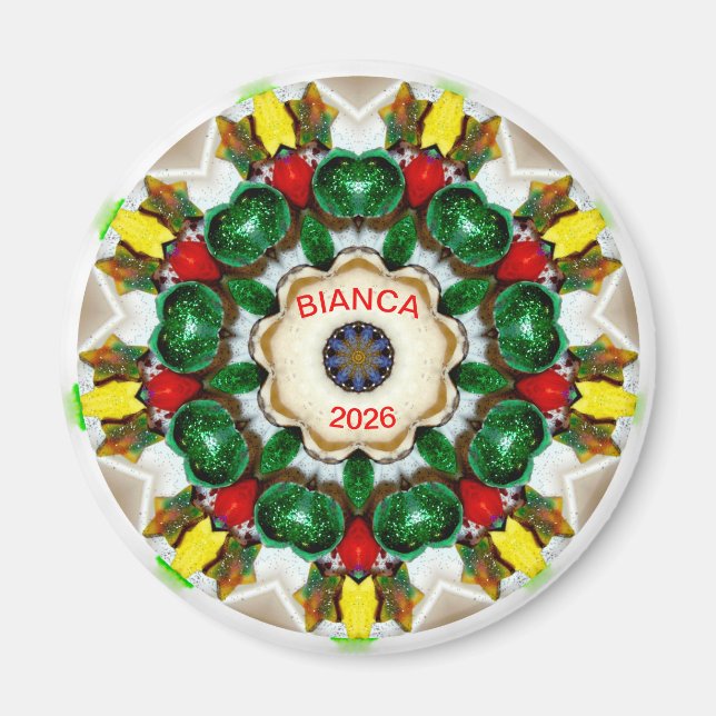 Imã BIANCA ~ Velas de Natal Fractal ~  (Frente)