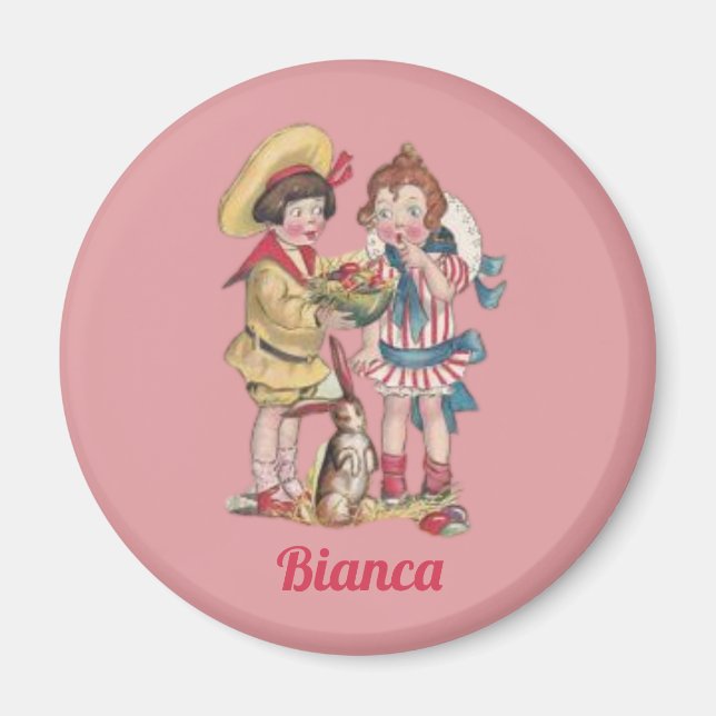 Imã BIANCA ~ VINTAGEM ~ Crianças Óculos de Coelho ~ (Frente)