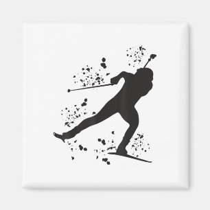 Imã Biatleta Nórdica de Esqui Biatlon T-shirt_1.png