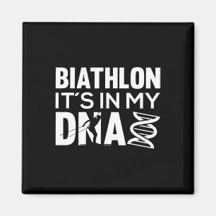 Imã Biatlo Está no meu Motivo de Adn para um Biatleta