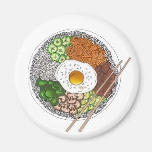 Imã Bibimbap Cozinhar Coreano Comida Cuisine Rice Vice