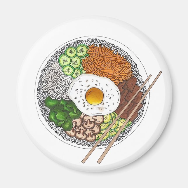 Imã Bibimbap Cozinhar Coreano Comida Cuisine Rice Vice (Frente)