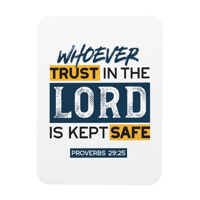 Ímã Bible Quote Art - Proverbs 29:25 Trust in God (Vertical)