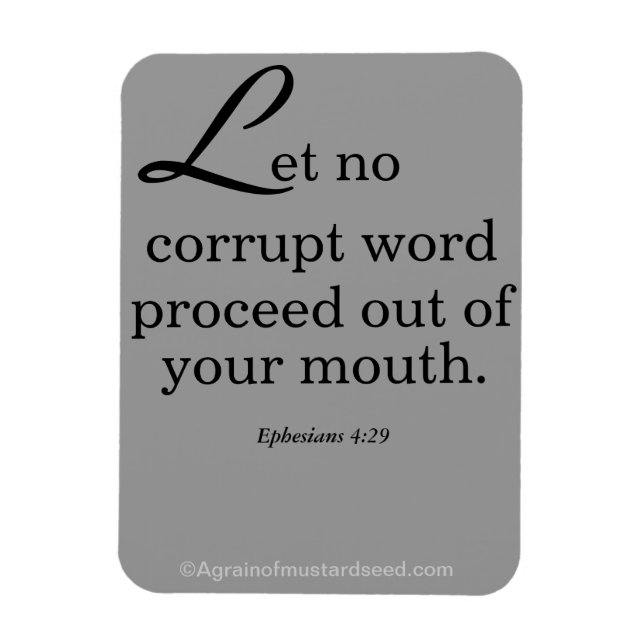 Ímã Bíblia cita Agrainofmustardseed.com (Vertical)