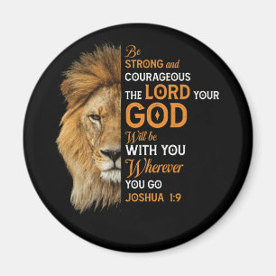 Imã Bíblia Cristã Verse Joshua 1 9 Leão Fé