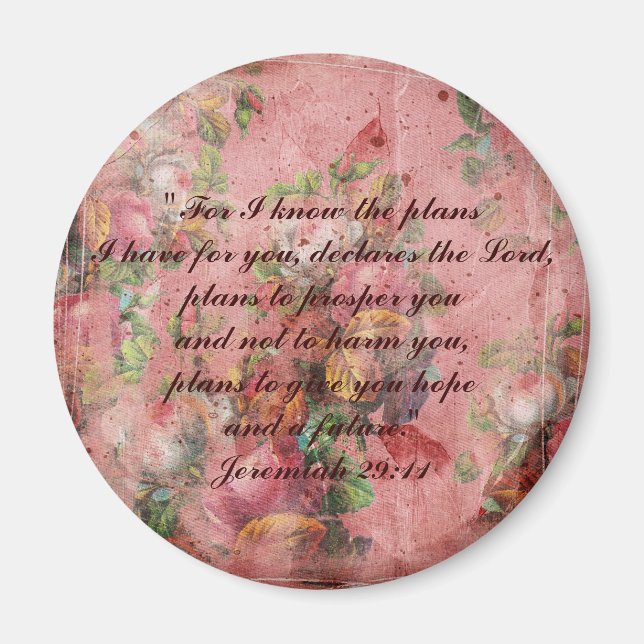 Imã Bíblia Jeremiah 29:11 ímã (Frente)