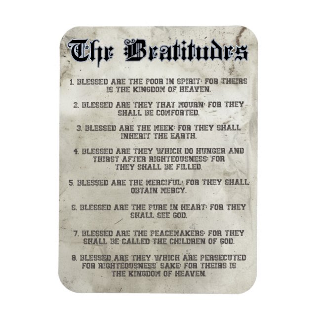 Ímã Bíblia Matthew 5 Beatitudes Sermon no Monte (Vertical)