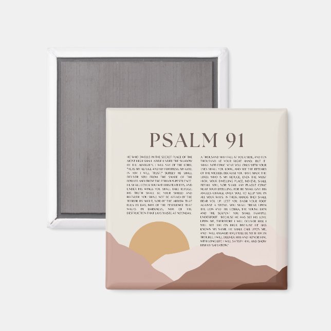Imã Bíblia Psalm 91 NKJV Verse (Front/Back)
