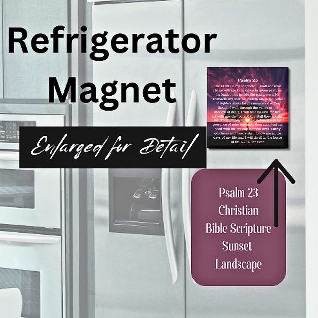 Imã Bíblia Salm 23 Verso Árvore Sunset (Criador carregado)