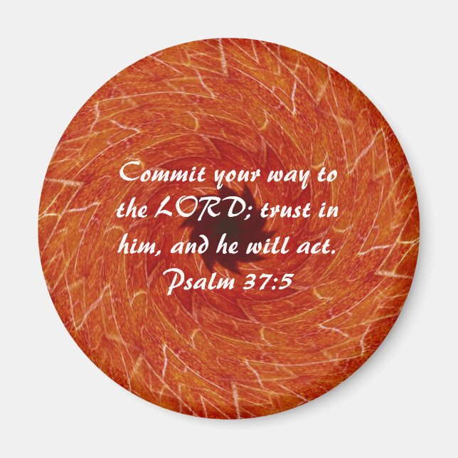Imã Bíblia Versa Escrituras Motivacionais Psalm 37:5 (Frente)
