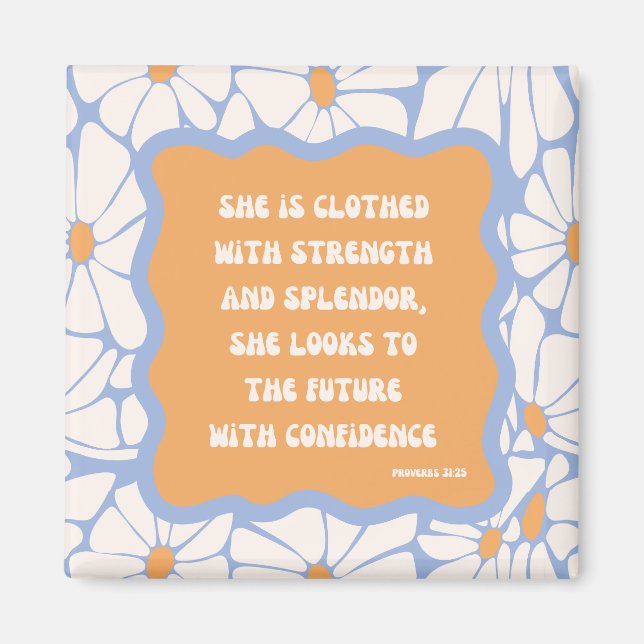 Imã Bíblia Verso Daisy de Scripting de Cotação Inspira (Frente)