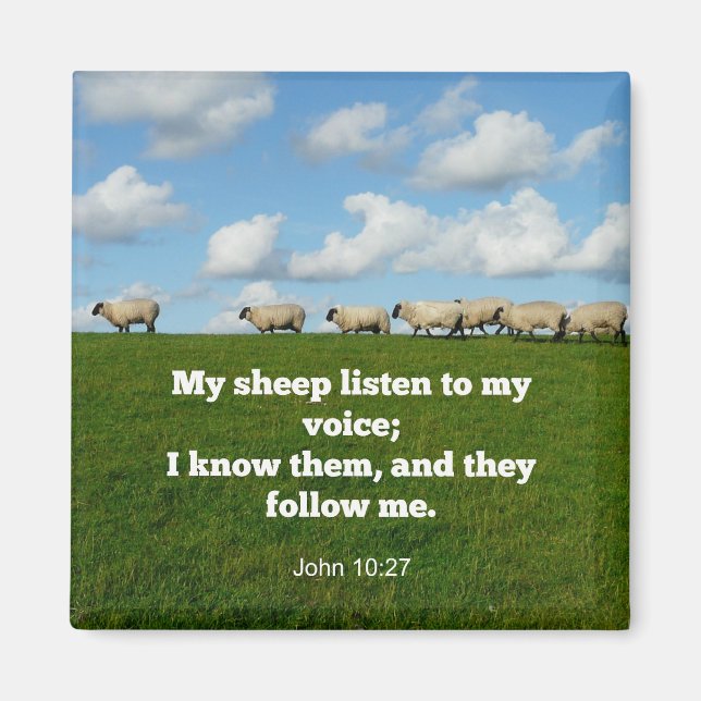 Imã Bíblia verso, John 10:27, (Frente)