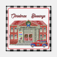 Biblioteca e biblioteca móvel de caminhões vermelh