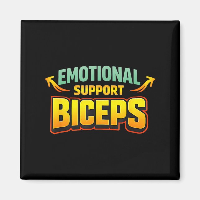 Imã Bíceps de Apoio Emocional Humor Divertido de Acade (Frente)