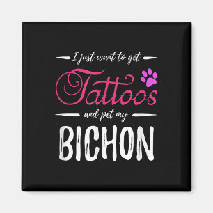 Imã Bichon Dog Lover Tattoo Engraçado Cachorro Mãe Dom