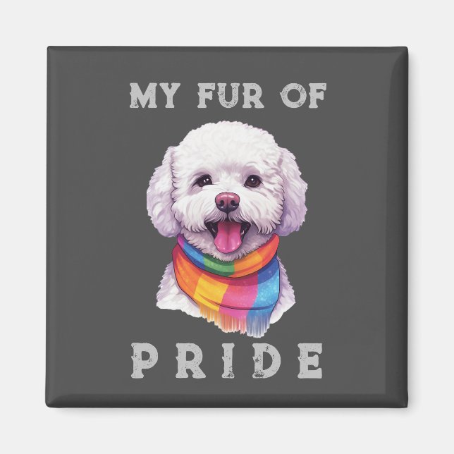 Imã Bichon Frise Cachorro Arco Engraçado Meu Orgulho D (Frente)